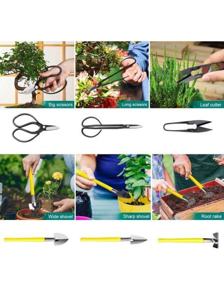 Conjunto de Herramientas de Bonsai MOSFiATA 13 Pcs Acero Carbono