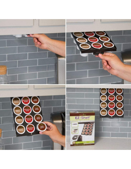 Estante Bajo Gabinete PERFECT POD para 12 K-Cups - Negro