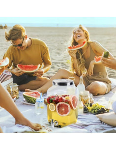 Dispensador de Bebidas de Vidrio Novellaire 7.57L con 2 Grifos 2