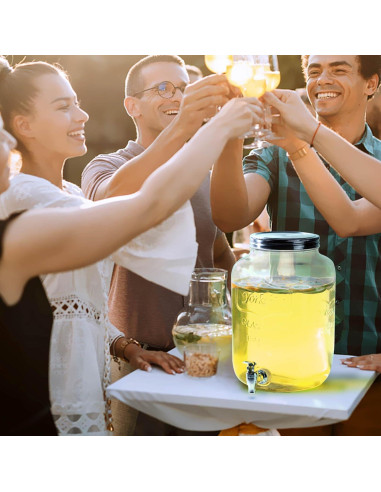 Dispensador de Bebidas de Vidrio Novellaire 7.57L con 2 Grifos