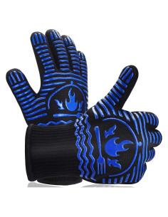 Guantes de BBQ Recoty 28cm Silicona Antideslizantes 800C