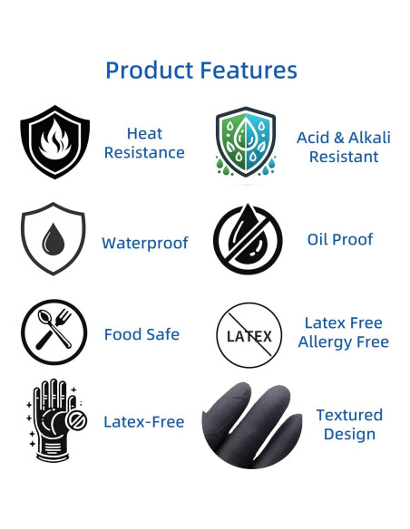 Guantes de BBQ FayLongSky con Forros de Algodón y Nitrilo