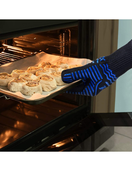 Guantes de BBQ Recoty 28cm Silicona Antideslizantes 800C