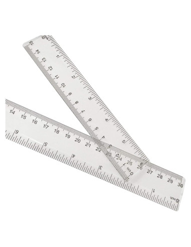 Paquete de 2 Reglas de Plástico Transparentes 15 y 30 cm