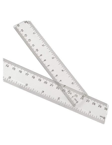 Paquete de 2 Reglas de Plástico Transparentes 15 y 30 cm