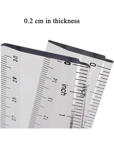 Paquete de 2 Reglas de Plástico Transparentes 15 y 30 cm