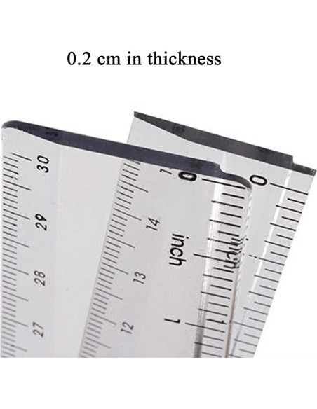 Paquete de 2 Reglas de Plástico Transparentes 15 y 30 cm
