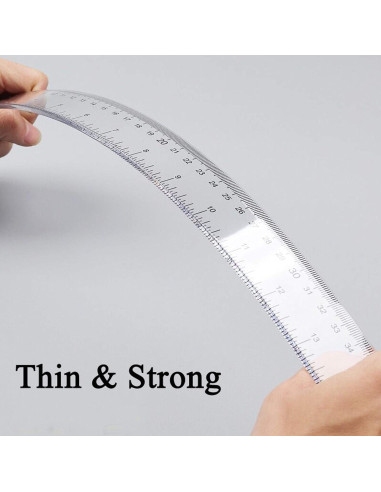 Paquete de 2 Reglas de Plástico Transparentes 15 y 30 cm