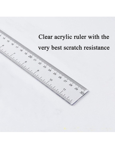 Paquete de 2 Reglas de Plástico Transparentes 15 y 30 cm