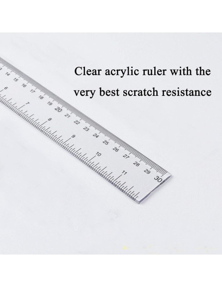 Paquete de 2 Reglas de Plástico Transparentes 15 y 30 cm