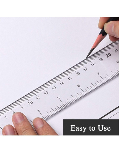 Paquete de 2 Reglas de Plástico Transparentes 15 y 30 cm