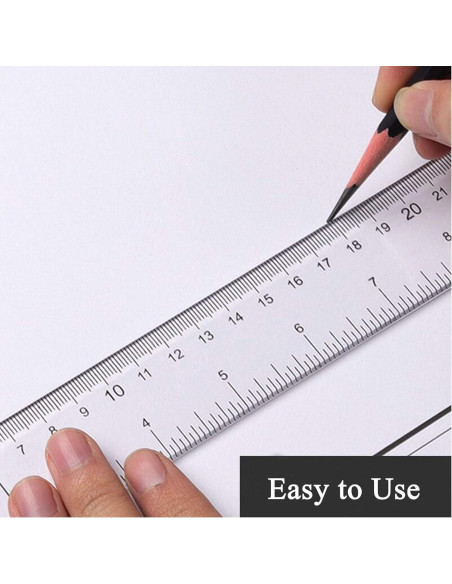 Paquete de 2 Reglas de Plástico Transparentes 15 y 30 cm