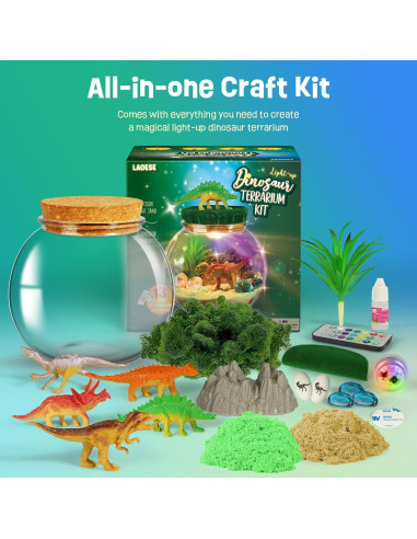 Kit de Terrario de Dinosaurios LAOESE - Juguete DIY 15x14.2 cm