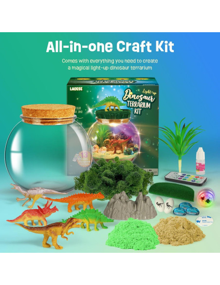 Kit de Terrario de Dinosaurios LAOESE - Juguete DIY 15x14.2 cm Kit de Terrario de Dinosaurios LAOESE - Juguete DIY 15x14.2 cm