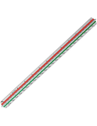 Regla Triangular de Aluminio Hutou 30.48 cm Escalas Codificadas