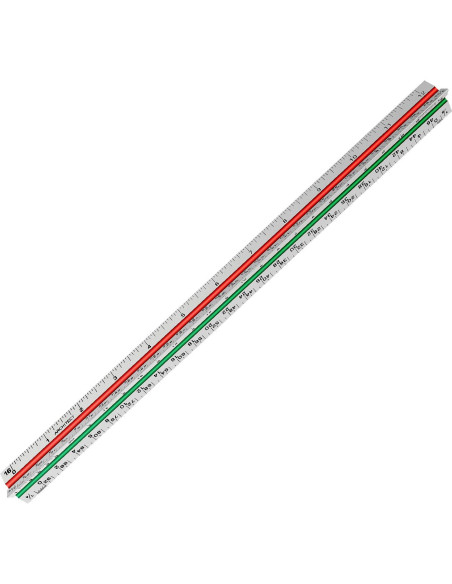 Regla Triangular de Aluminio Hutou 30.48 cm Escalas Codificadas