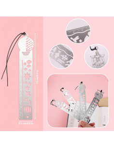 4 Piezas Marcador de Plantilla de Acero Inoxidable Ruksifg 14x2.5cm 2