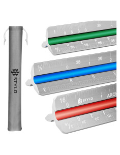 Regla de Escala Arquitectónica Stylo 30 cm Aluminio Gris