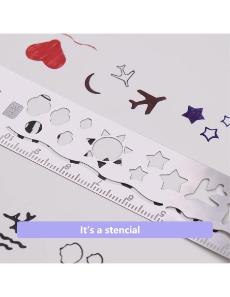 4 Piezas Marcador de Plantilla de Acero Inoxidable Ruksifg 14x2.5cm