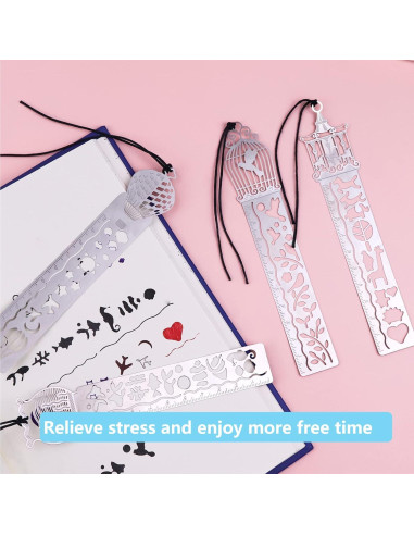 4 Piezas Marcador de Plantilla de Acero Inoxidable Ruksifg 14x2.5cm