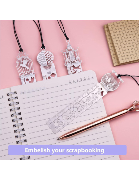 4 Piezas Marcador de Plantilla de Acero Inoxidable Ruksifg 14x2.5cm