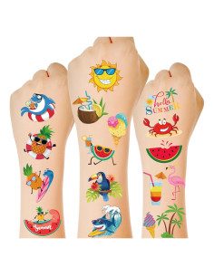 Tatuajes Temporales de Verano Huskein 150 Pcs 6 Hojas
