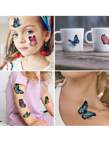148 Tatuajes Temporales de Mariposa CHARLENT para Niños