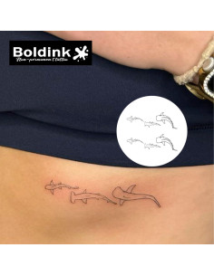 Tatuajes Semipermanentes Boldink - Pez 2, 7-14 Días, A Prueba de Agua 2