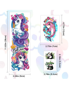 52 Hojas de Tatuajes Temporales Metuu para Niños - Animales y Más 2