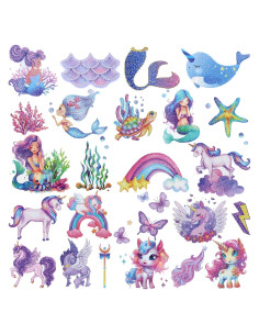 Tatuajes Temporales de Sirena Brillantes Hohamn - 120+ Estilos