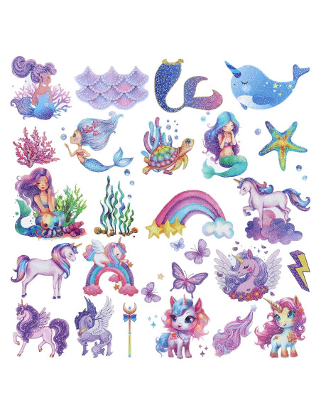 Tatuajes Temporales de Sirena Brillantes Hohamn - 120+ Estilos