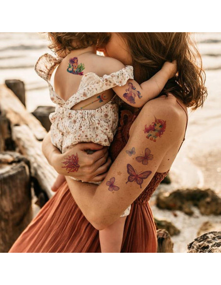 Tatuajes Temporales de Sirena Brillantes Hohamn - 120+ Estilos