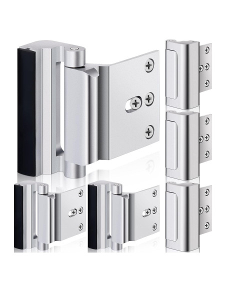 Cerraduras de Refuerzo Shimeyao para Puertas - 6 Piezas Plata