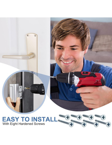 Cerraduras de Refuerzo Shimeyao para Puertas - 6 Piezas Plata