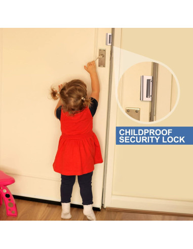 Cerraduras de Refuerzo Shimeyao para Puertas - 6 Piezas Plata