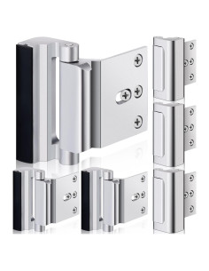 Cerraduras de Refuerzo Shimeyao para Puertas - 6 Piezas Plata