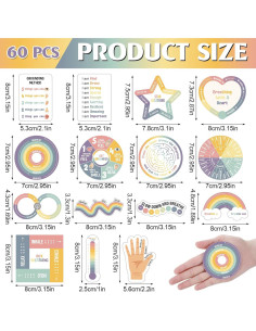 Stickers Sensoriales de Ansiedad Tenceur 60 Pcs Color Boho 2