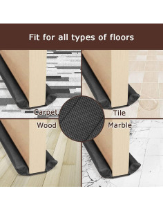 Tapón de puerta Efoxcity ajustable 30-36" negro aislamiento 2