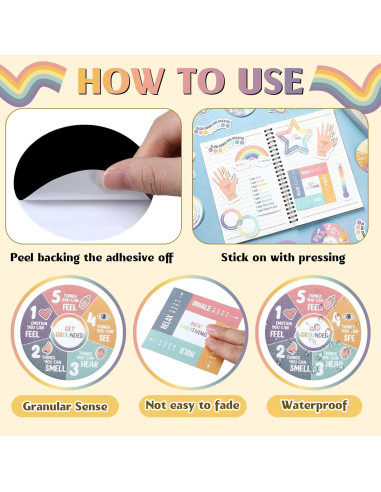 Stickers Sensoriales de Ansiedad Tenceur 60 Pcs Color Boho