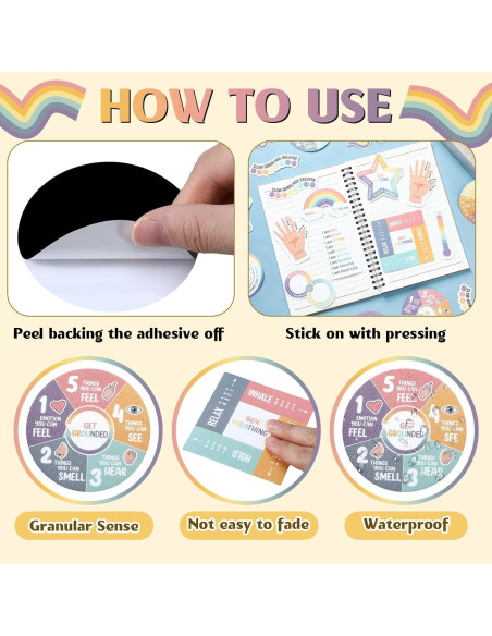 Stickers Sensoriales de Ansiedad Tenceur 60 Pcs Color Boho