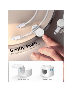 Paquete de 9 Clips Magnéticos Chfeila para Cables - Blanco 2