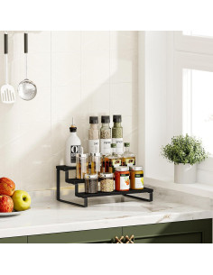Estante de Especias Giikin de 3 Niveles en Madera Negro 2