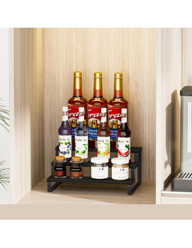 Estante de Especias Giikin de 3 Niveles en Madera Negro