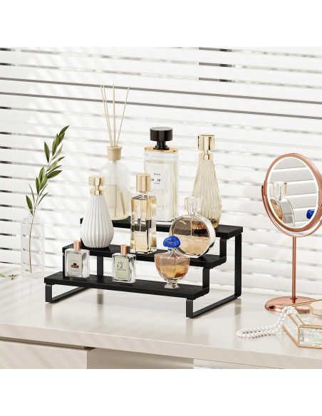 Estante de Especias Giikin de 3 Niveles en Madera Negro