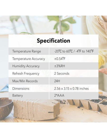 Termómetro Higrómetro Digital BN-LINK Bluetooth 2 Paquete