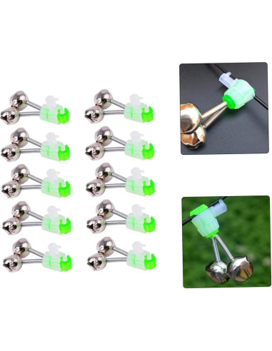 10 Alarmas de Mordida para Caña de Pescar Bwexxt Verde 4.8 cm