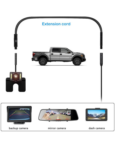 Cable de Extensión para Cámara de Respaldo YQMAJIM 5 m 2.5mm