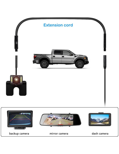 Cable de Extensión para Cámara de Respaldo YQMAJIM 5 m 2.5mm