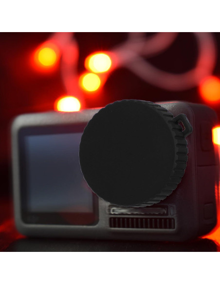 2 Tapas de Lente TPU para Osmo Action 3 y 4 - Protección Negra