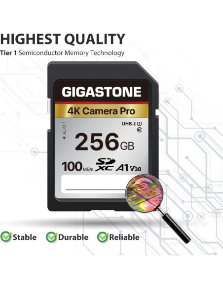 Tarjeta de Memoria Gigastone 256GB 4K UHS-I 100MB/s Tarjeta de Memoria Gigastone 256GB 4K UHS-I 100MB/s